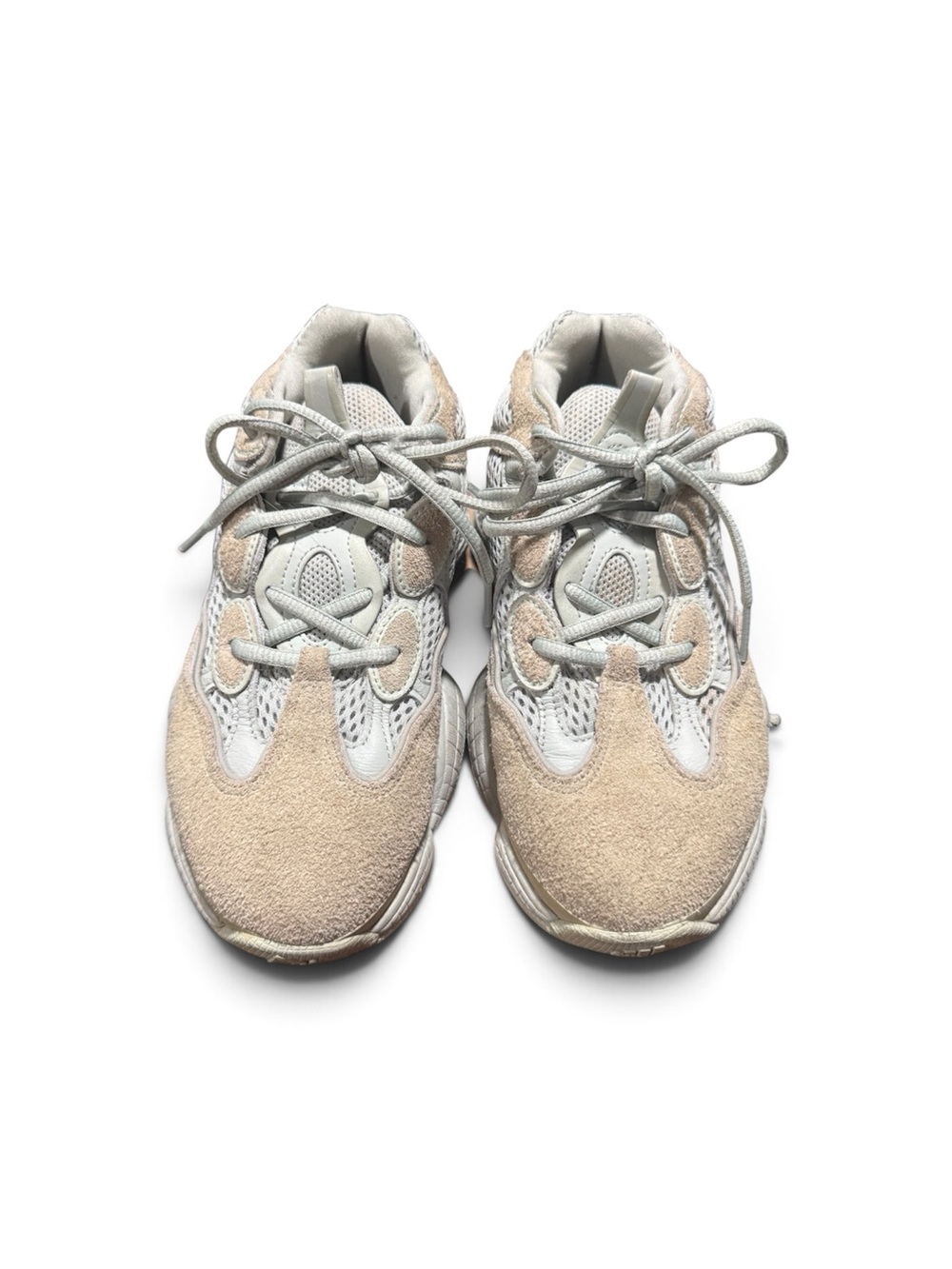 Adidas Yeezy 500 Blush Beige and Gray Lace-Up Sneakers